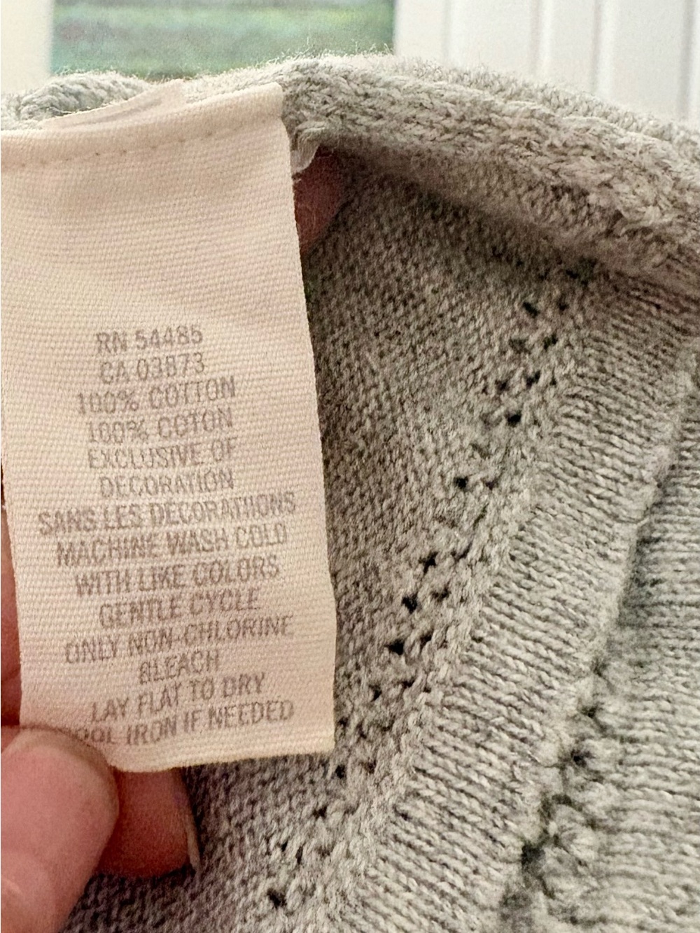 American Eagle Outfitters Light Gray Eyelet V-Neck Knit Top babydoll - Picture 4 of 5